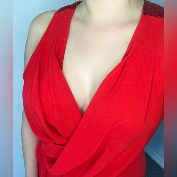 Romantic red dress with sparkly back straps NEW CONDITION - Picture 6 of 8